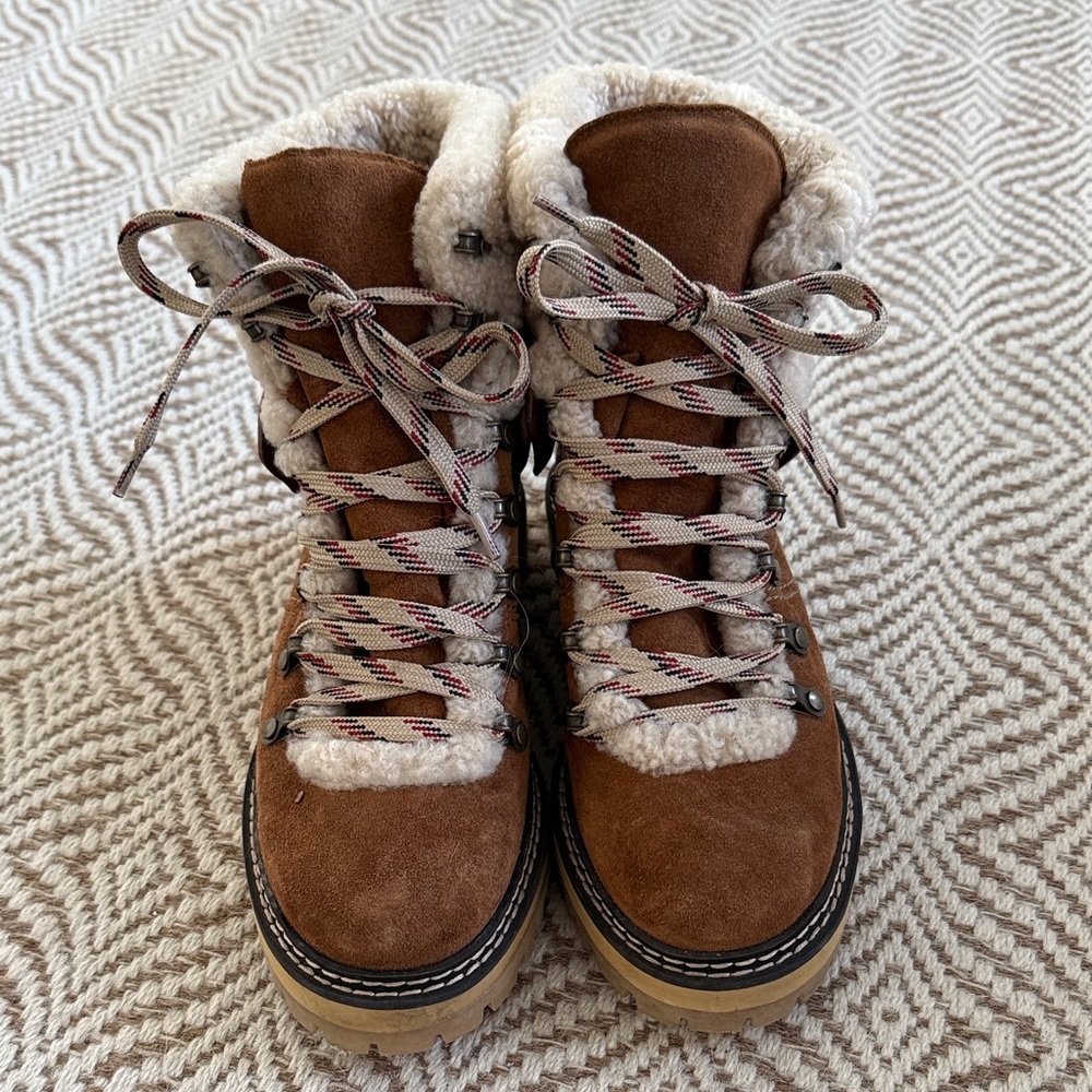 See By Chloe Tan and Cream Winter Boots